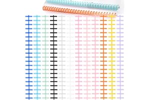 Lainballow 36Pcs 30 Rings Loose-Leaf Coil Comb 1/2" Plastic Notebook Spines 85 Sheet Capacity 3:1 Pitch Spiral Binding Coils 