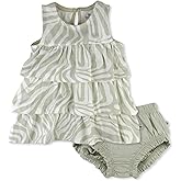 HonestBaby Girls' 100% Organic Cotton Flutter Tee With Ruffle Diaper Cover