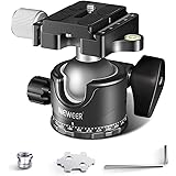 NEEWER Low Profile Camera Tripod Ball Head, 36mm Metal Panorama Ball Head Compatible with Arca 1/4” Quick Release Plate for T