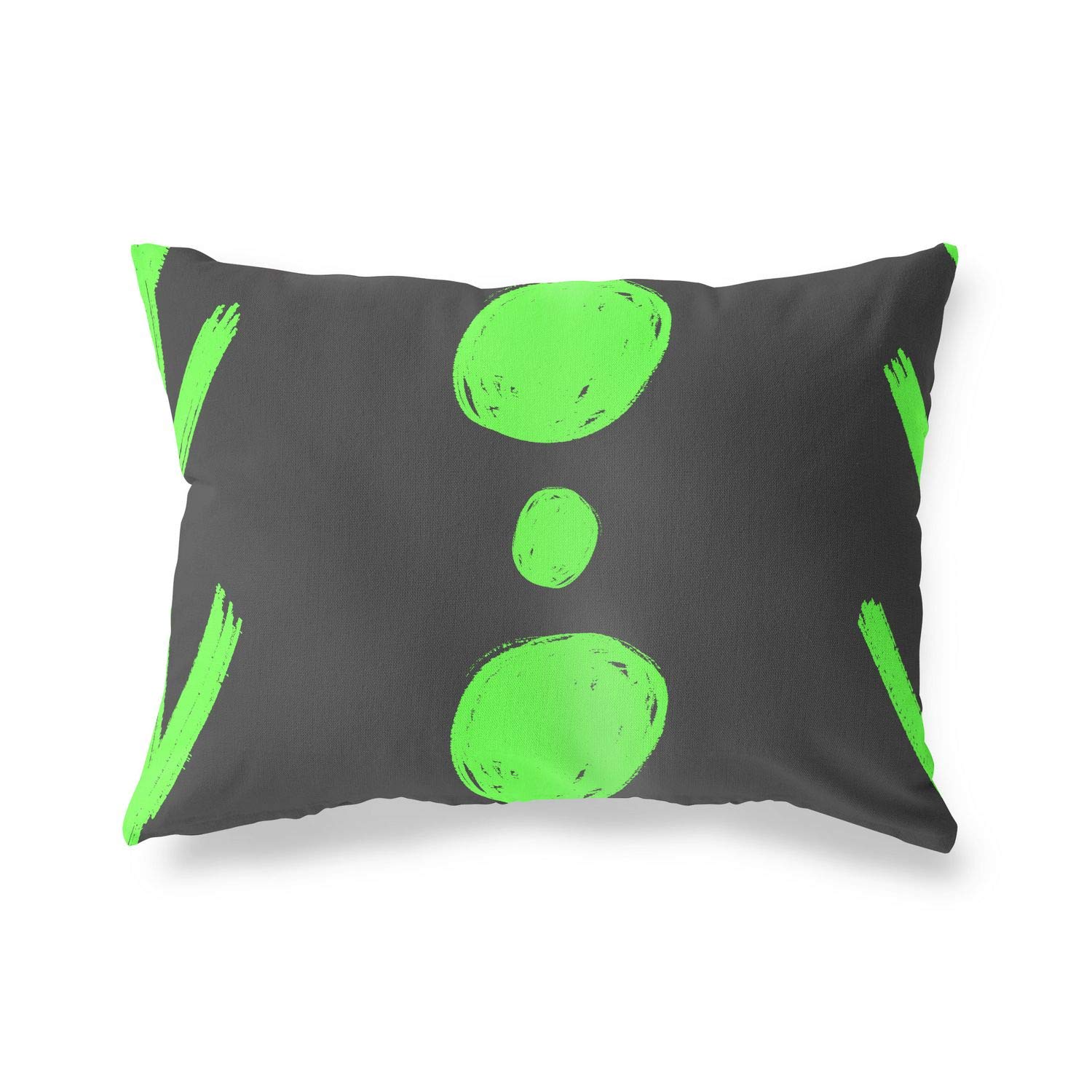 BonaMaison Decorative Cushion Cover, Neon Green Fume Throw Pillow Covers, Home Decorative Pillowcases for Livingroom, Sofa, Bedroom, Size: 45X60 Cm - Designed and Manufactured in Turkey