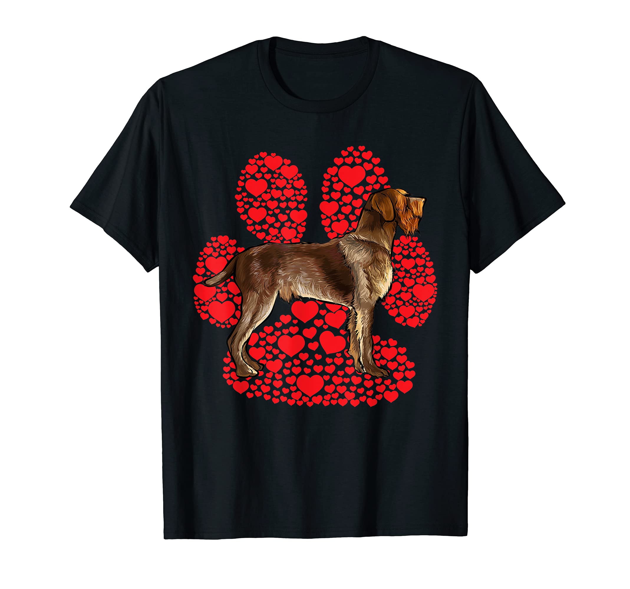 Wirehaired Pointing Griffon Valentines Day Dog Love Paw T-Shirt