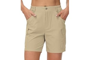 Cakulo Women's Hiking Cargo Bermuda Shorts Quick Dry Shorts for Women Casual Travel Golf with Zipper Pockets