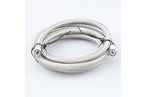 AC PERFORMANCE -3 AN PTFE Teflon Braided Stainless Steel Hose, 5 Feet