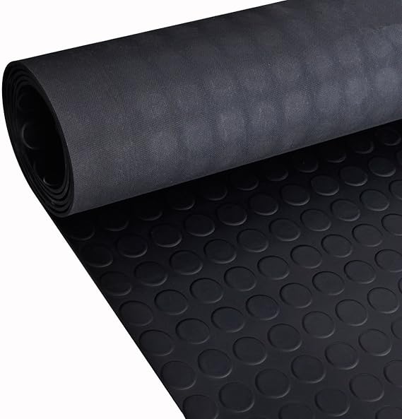 2m (meters) Black Anti Slip Shed Van Garage Rubber Flooring Matting Roll 1.2m width x