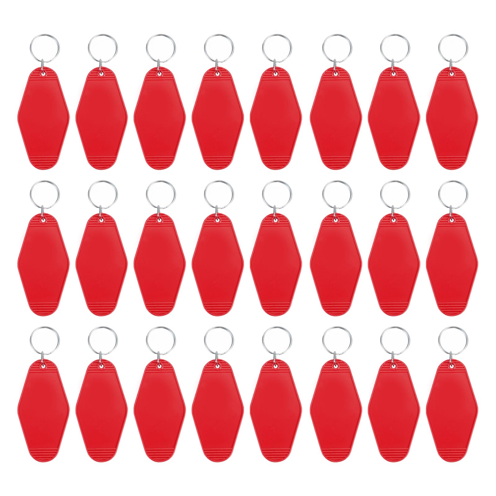 PATIKIL Vintage Motel Keychain, 24 Pack Blank Hotel Keychains Rhombus Retro Key Tag for DIY Crafts Ornament Backpack Luggage Labels Tags, Red