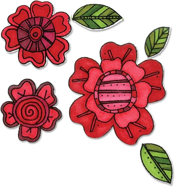 Sizzix Flowers No.5 Framelits Die Set with Stamps, Pack of 8 Amazon.co