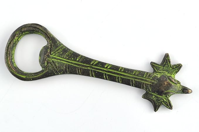 Unique Brass Antique elephant shaped bottle opener barware bar accessory(Green)