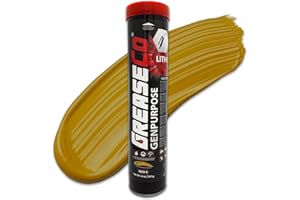 GREASECO General Purpose Lithium Grease Tube | Cartridge for Grease Gun | Tractor | Trailer Axle | Farm Jack | Winch | Motorcycle | Lawn Mower | Door Tracks | RV ATV | Amber | Single Tube | NLGI 2 | GenPurpose
