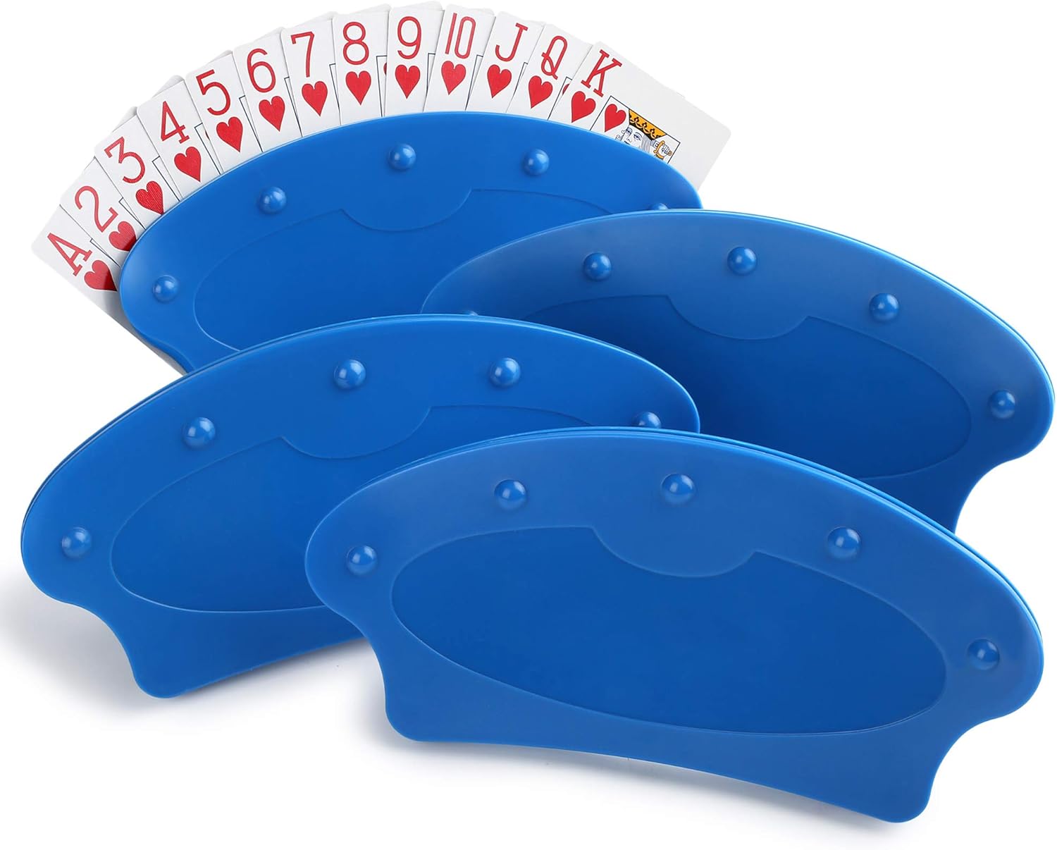 LotFancy Playing Card Holder for Kids Seniors, 4Pack Plastic Hands