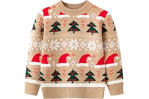 LittleSpring Little Boys Girls Ugly Christmas Sweater Crewneck Knit Cute Pullover