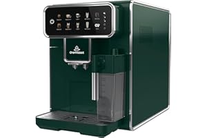 CHEF ROBOT Fully Automatic Coffee Maker with Built-in 3-Level Grinder Expresso/ Cappuccino/Latte/Americano Coffee Machines with Self-Cleaning Function 12 Cup Coffee Machine for Home/Office (Coffee Maker-Green)