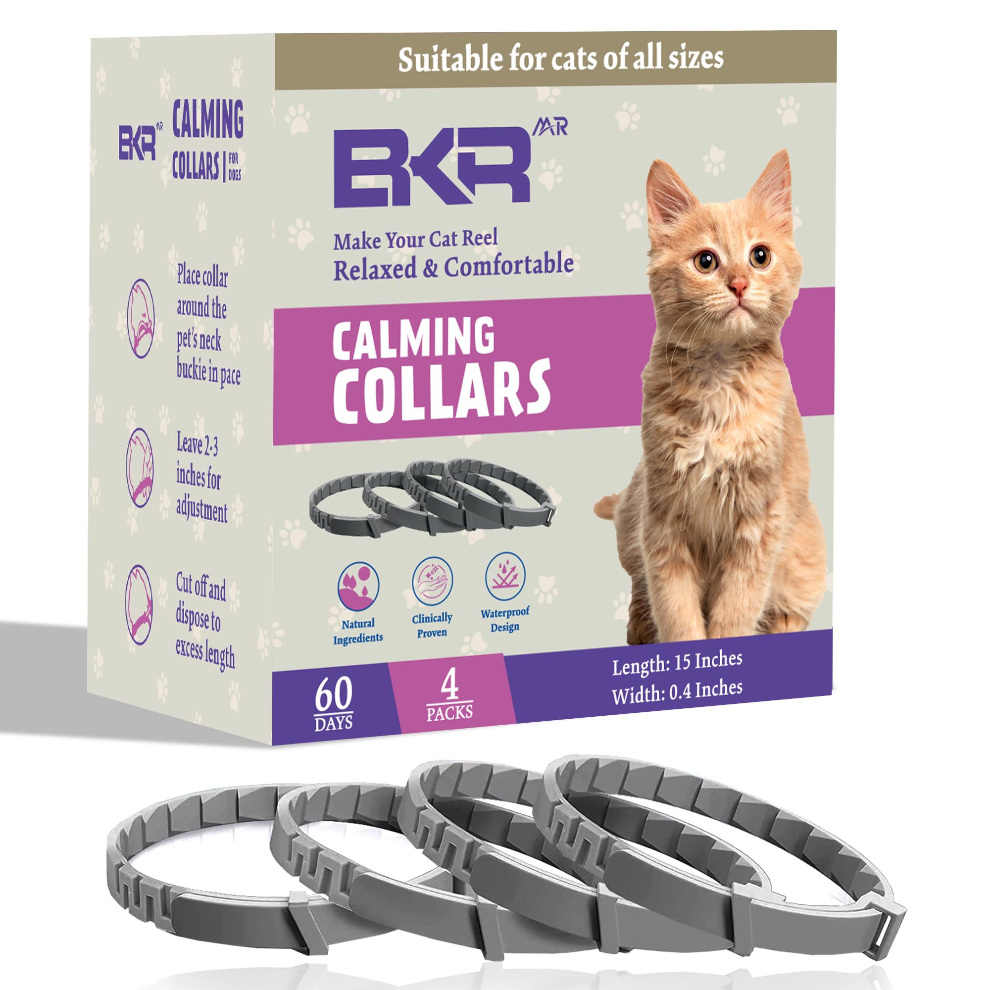 Photo 1 of Calming Collar for Cats Relief Anxiety Stress Separation and Bad Behavior Pheromone Collar for Cats, One Size Fits All Cats