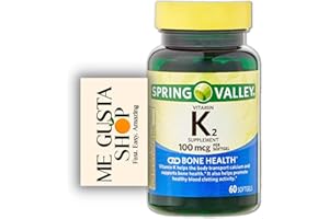 ME GUSTA SHOP Vitamin K2, Spring Valley 100 mcg, 60 Softgels + Me Gustas Stricker