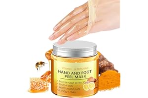 GROSPE Turmeric Hand and Foot Peel Mask, Moisturizing Hydrating Nourishing Exfoliating Hand Film Hands Care Paraffin