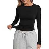 PALINDA Crew Neck Fitted Shirts for Women Basic Casual Long Sleeve T Shirts Going Out Tops Sexy Y2K Tees