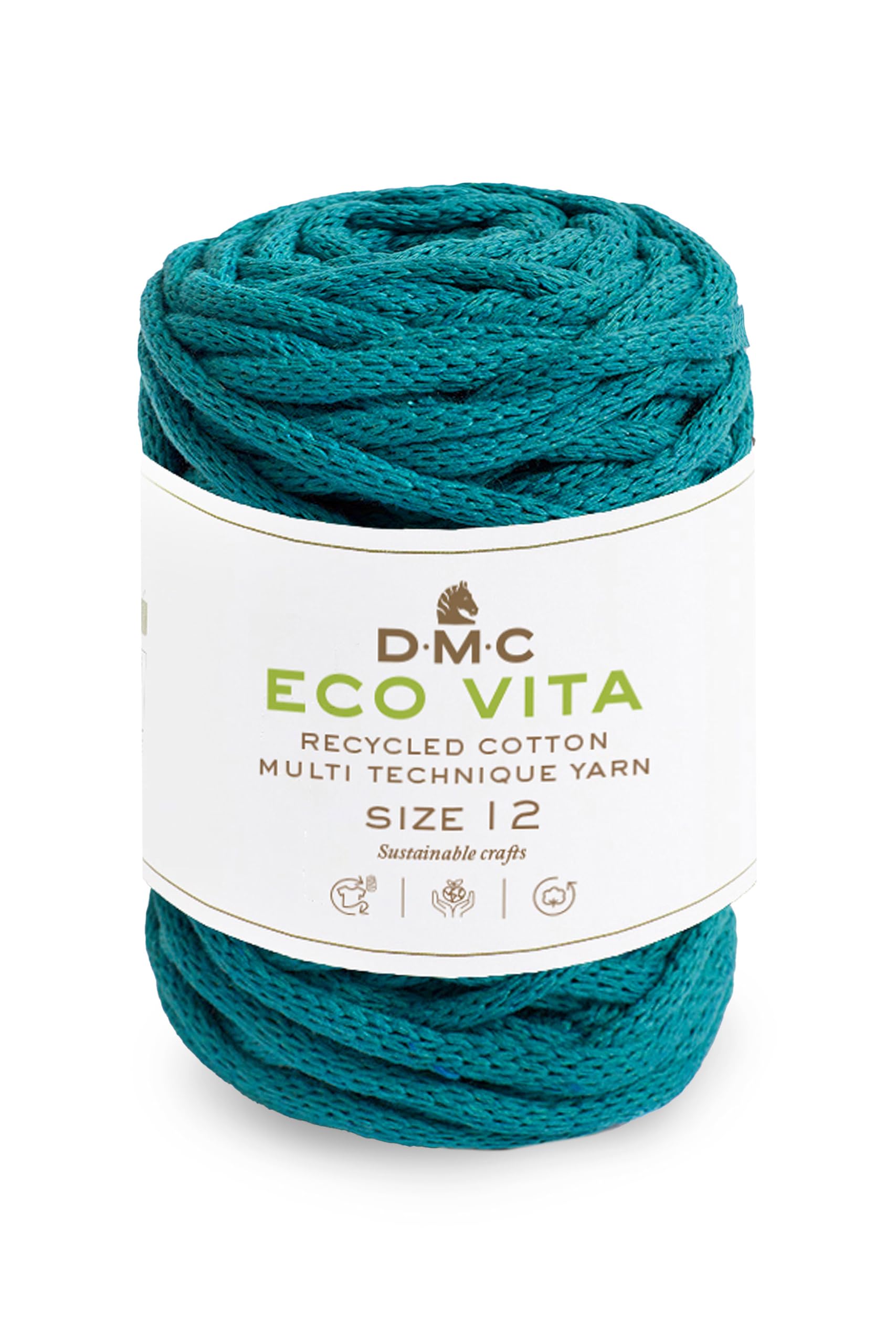 DMC Eco Vita 12, Crochet Knitting Macrame Yarn, Turquoise (82), 250g