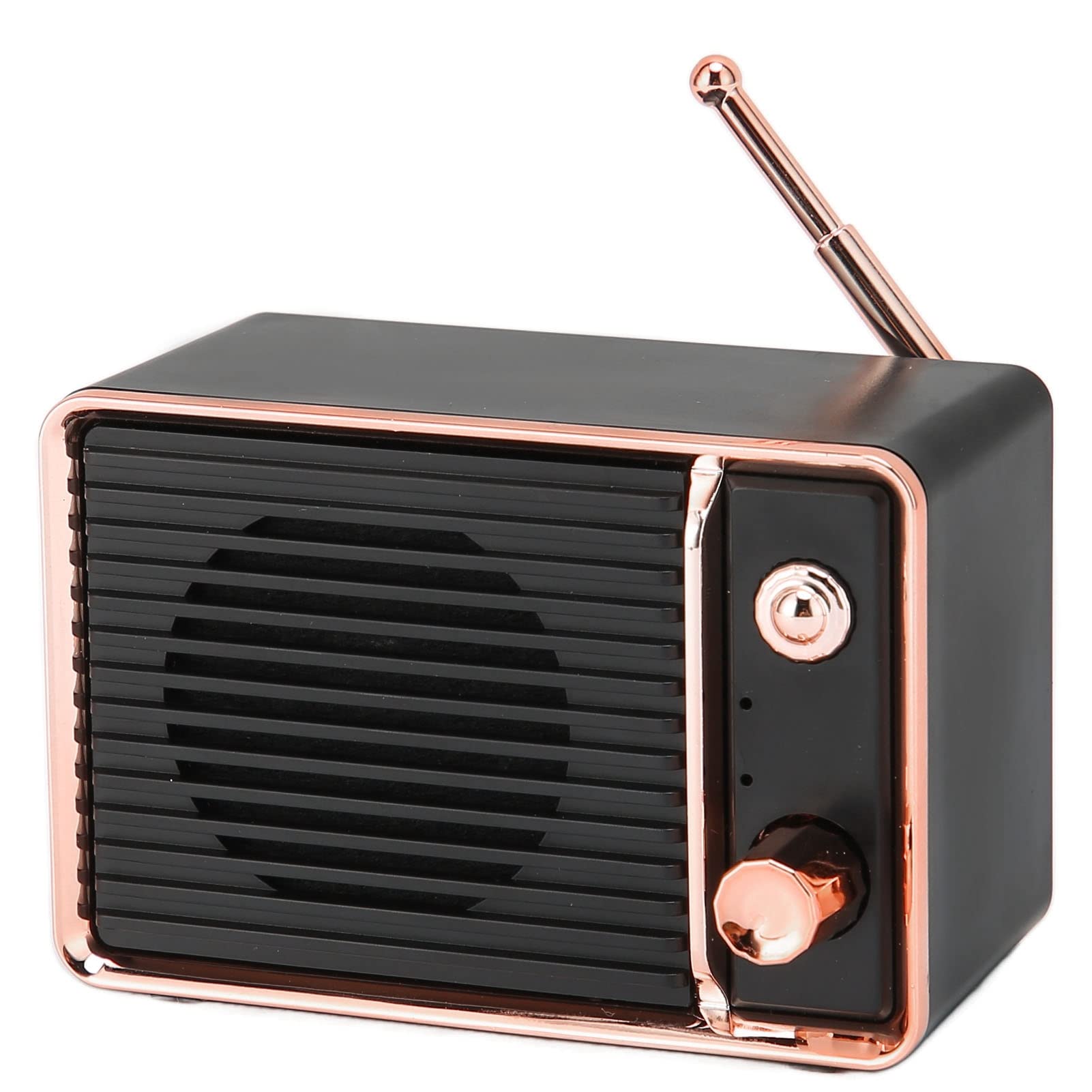 ciciglow Portable Bluetooth Speaker, Mini Bluetooth 5.0 Wireless Speaker HD Surround Sound Cute Retro Travel Music Player for Outdoors, 8-9 Hour Playtime(Black)