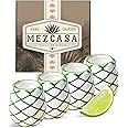 MEZCASA Tequila Shot Glasses Set – Agave Glasses Inspired by the Agave Pina Cone – Handmade Ceramic Shot Glass Perfect Gifts for Tequila Drinkers (Set of 4)