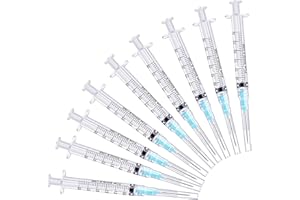 25 Pack 3ml Syringes with 23Ga 1.0 Inch Needle, Sterile Disposable Syringe Kit Individual Package for Crafts, Industrial, Sci