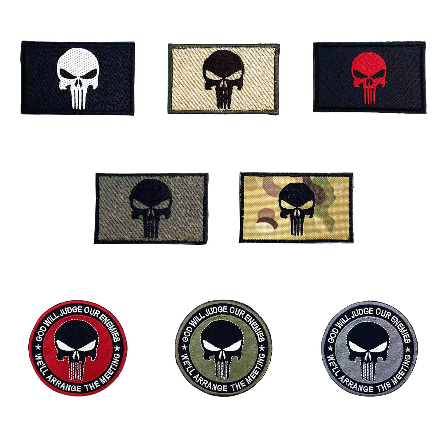 8 Pieces Skull Patch, Backpack Patch, Clothing Patch, Sewing Badge Patch, Funny Clothing Patch, Square Patch Sticker, Skull Patch