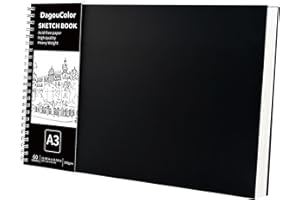 DagouColor Spiral Sketch Book, 60 Sheets, A3 Acid-Free Art Drawing Paper, 200GSM Premium Sketch Pad for Beginning Artists Adu
