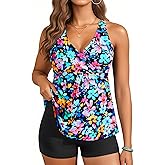 Aqua Eve Tankini Swimsuits for Women- Flowy Two Piece Bathing Suit with Shorts 2025 Tummy Control Swimwear