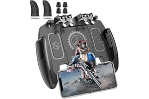 ZOMTOP Mobile Game Controller with Cooling Fan 4 Trigger for PUBG/Call of Duty/Fotnite [6 Finger Operation] L1R1 L2R2 Gaming 
