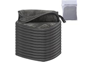 SINLAND 12pack Microfiber Face Cloth Makeup Remover Cloth Reusable Facial Cleansing Towel Soft Face Washcloth Darkgrey 6inchx