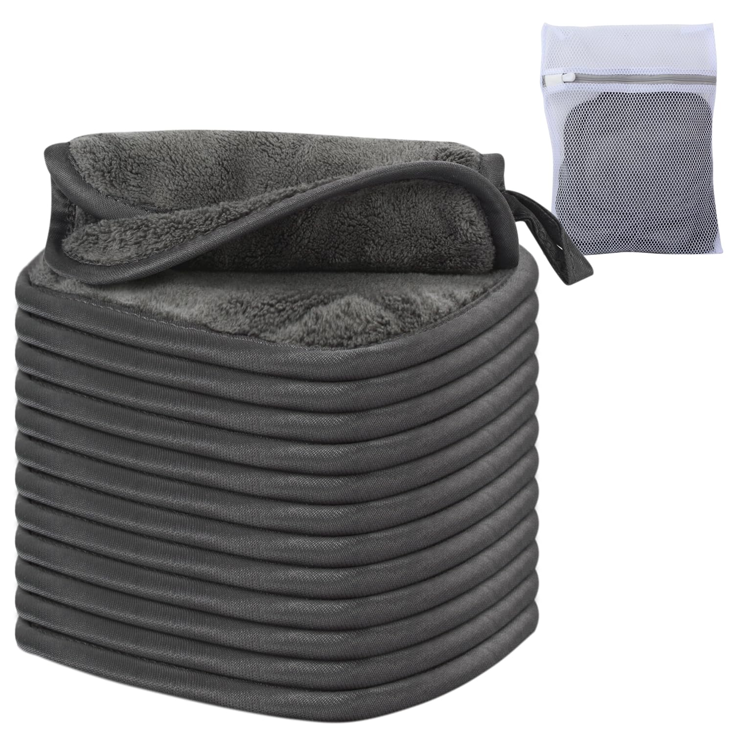 SINLAND Microfiber Makeup Remover Cloth Soft Wash Cloth for Face for All Skin Types Erase Your Face Absorbent Reusable Face Cloth 12pack