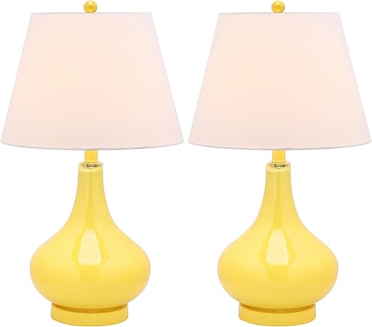 yellow glass table lamp