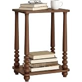 VASAGLE Side End Table, Accent Rectangular Nightstand for Small Spaces | Beside Table with Shelf, Solid Wood Legs for Living Room Bedroom, Mid-Century Modern, Chestnut Walnut, Mariel Collection