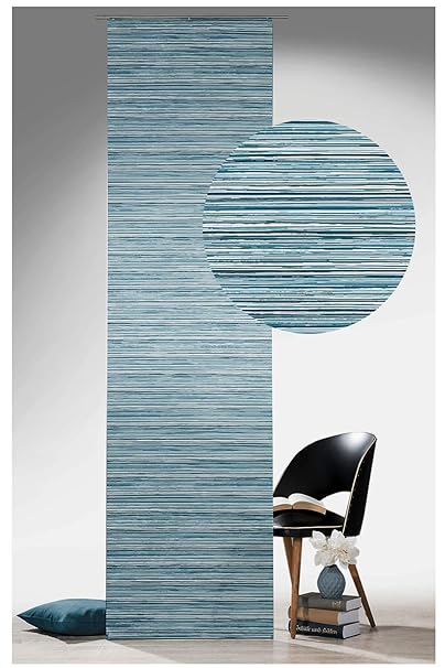 heimtexland ® Schiebevorhang Struktur Schiebegardine Fest Appretur inkl. Zubehör Flächenvorhang 60x245 cm Petrol Türkis Typ59