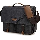 Messenger Bag for Men,VONXURY Water Resistant Vintage Canvas Satchel 14 Inch Laptop Briefcase Shoulder Bookbag for Business Work School