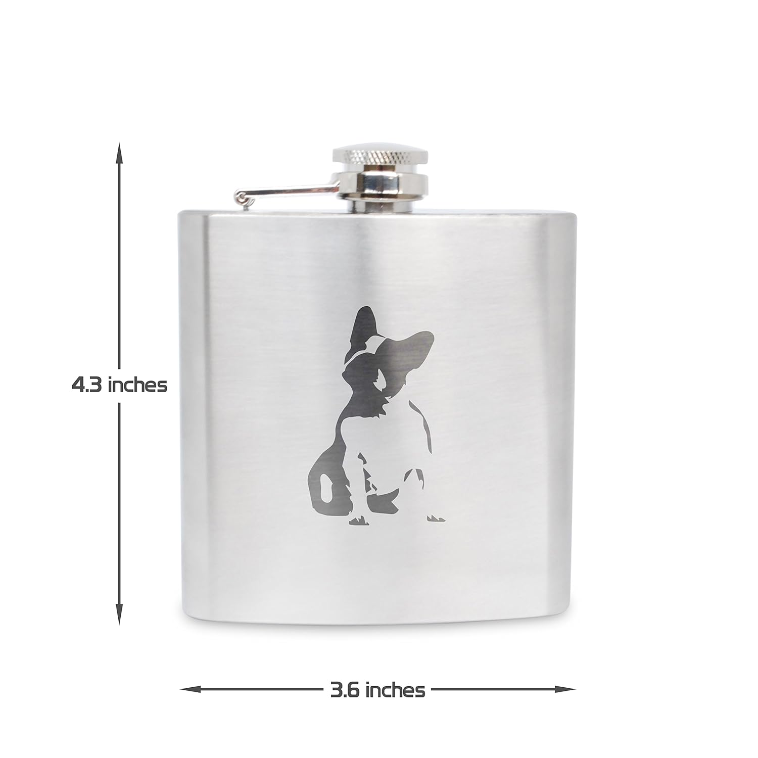 The In フレンチブルドッグステンレススチール6オンスフラスコ Made Usa B06w5gr32v フラスコスキットル 特価ブランド Amansbistropa Com