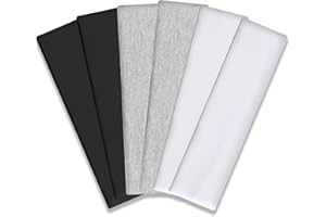 IVARYSS Workout Headbands for Women Non Slip, Premium Stretchy Soft Fabric Head Bands for Women's Hair, Wear for Yoga, Running, Sport, 6 Pack, Black White Grey