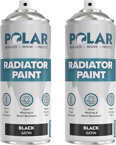 Polar Radiator Spray Paint 2 x 400ml Black Satin Finish 3-in-1