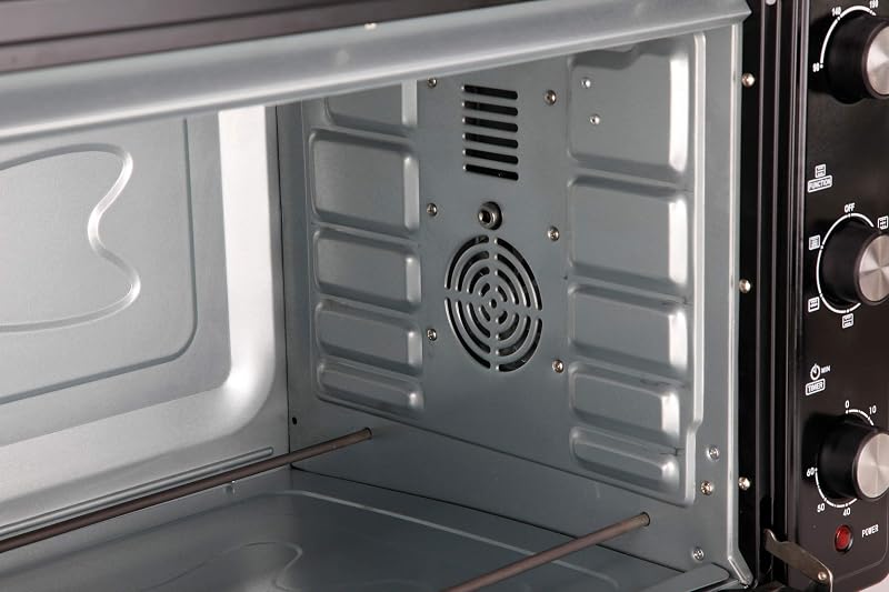 HN966 - Horno Eléctrico de Sobremesa 66 L con Convección y Grill, 2.200 W, 3 Funciones, Termostato Regulable, Temporizador 60 Min, Luz Interior, Bandeja y Parrilla