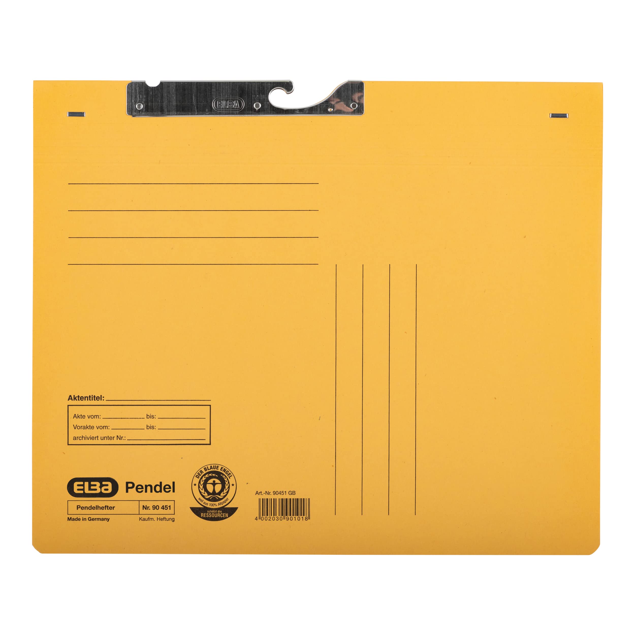Elba 90451GB Suspension File Manila Cardboard Recycled Material 250 g/m² Commercial Binding and Slit Pack of 50 Yellow