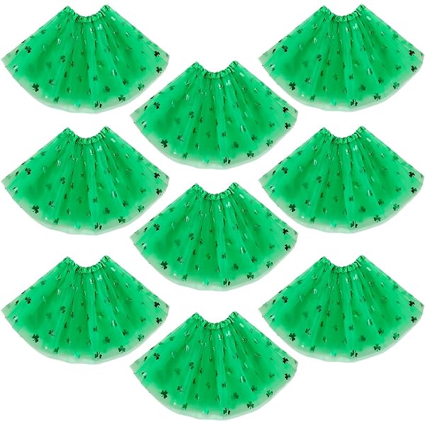 Costume Saint-Patrick - Tutu Vert Trèfle + Bandeau + Manchettes - Fête Irlandaise