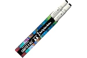 Crafts 4 ALL Permanent Fabric Marker Laundry Marker Non Bleed Dual Tip 2 Pack BLACK