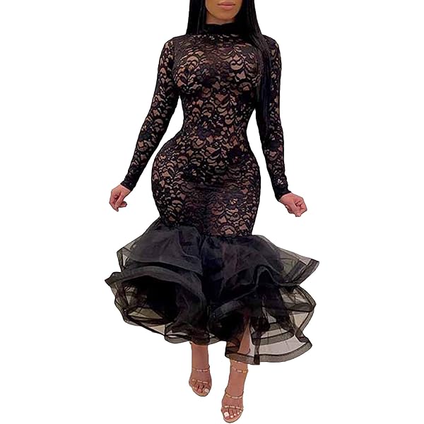 Black Lace Dress Long Sleeve Short Elegant Fitted Party Fashion Mini Dress ( Black,Small) at Amazon Women's Clothing store Black Lace Dress Long Sleeve Short Elegant Fitted Party Fashion Mini Dress ( Black,Small) at Amazon Women's Clothing store