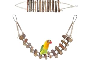 BNOSDM Wooden Bird Rope Ladders 2 Pcs Birds Ladder Bridge Toy Parrot Cage Ladder Parakeet Swing Suit for Budgie, Lovebird, Conure, Cockatoo, Finch