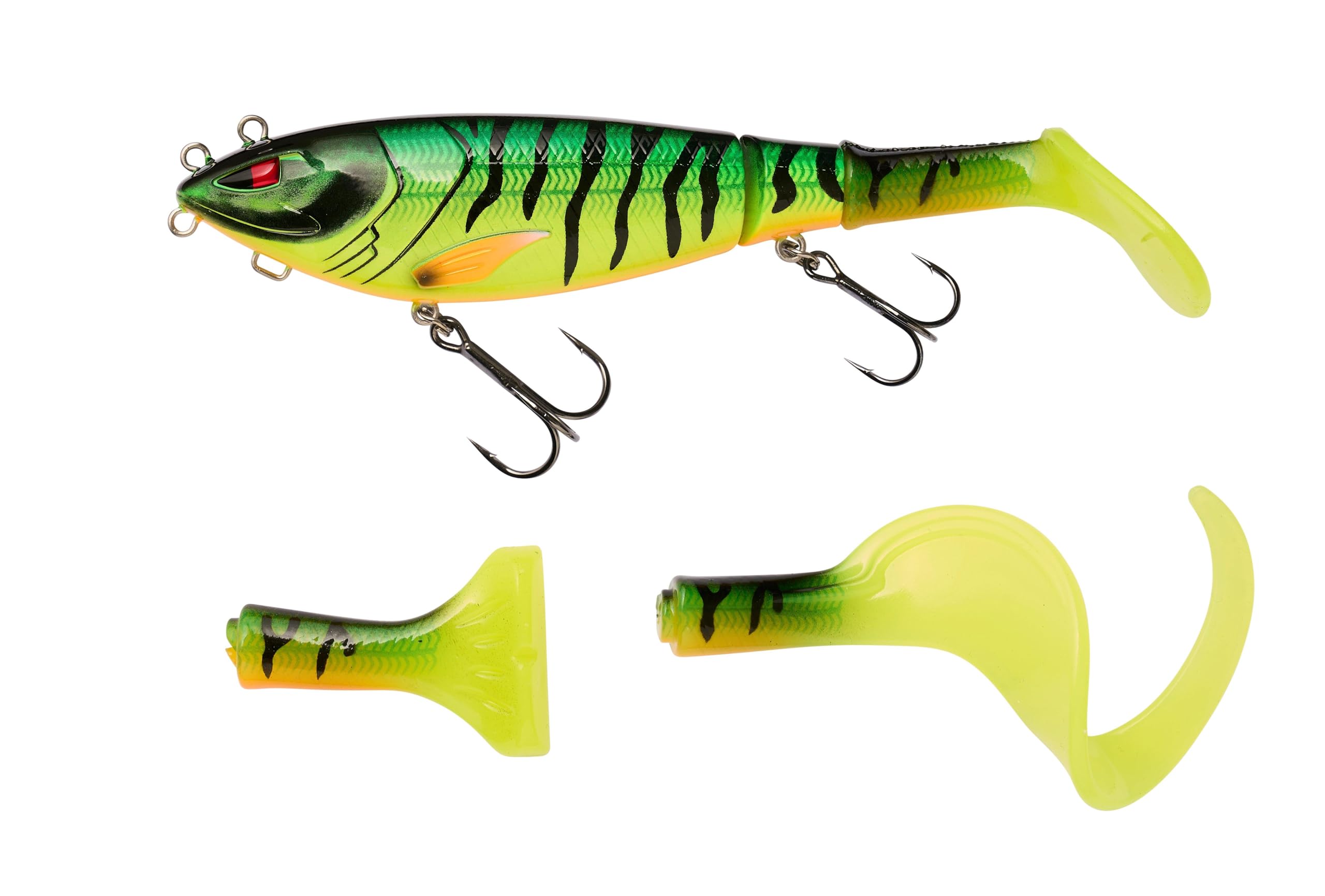 Berkley Zilla Tailswinger, Fishing Hook, Hard Lure, the First Jointed Tailbait on the Market With Amazing Swimming Action and Huge Versatility, PredatorFishing, Pike, Unisex, Firetiger, 89g | 180mm
