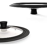 Universal Lids for Pots, Pans, and Skillets: Tempered Glass Lid with Firm Silicone Edge - Replacement Cookware Lid - For 10 i