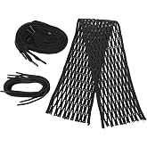 Tomotato Lacrosse Mesh String Kit, Black Nylon Lacrosse Mesh and Strings | with 7 Braided Strings for Lacrosse Stick Accessory, Wear Proof