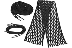 Tomotato Lacrosse Mesh String Kit Lacrosse Mesh and Strings Black Nylon Wear Proof Lacrosse Mesh Piece Woven String for Accessory