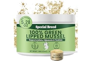 SPECIAL BREED Green Lipped Mussel Powder for Dogs & Cats - 100% New Zealand Green Lipped Mussels - Natural Hip & Joint Supplement for Joints, Tendons, Ligaments, Muscles - 150 Grams - Up to 500 Servings