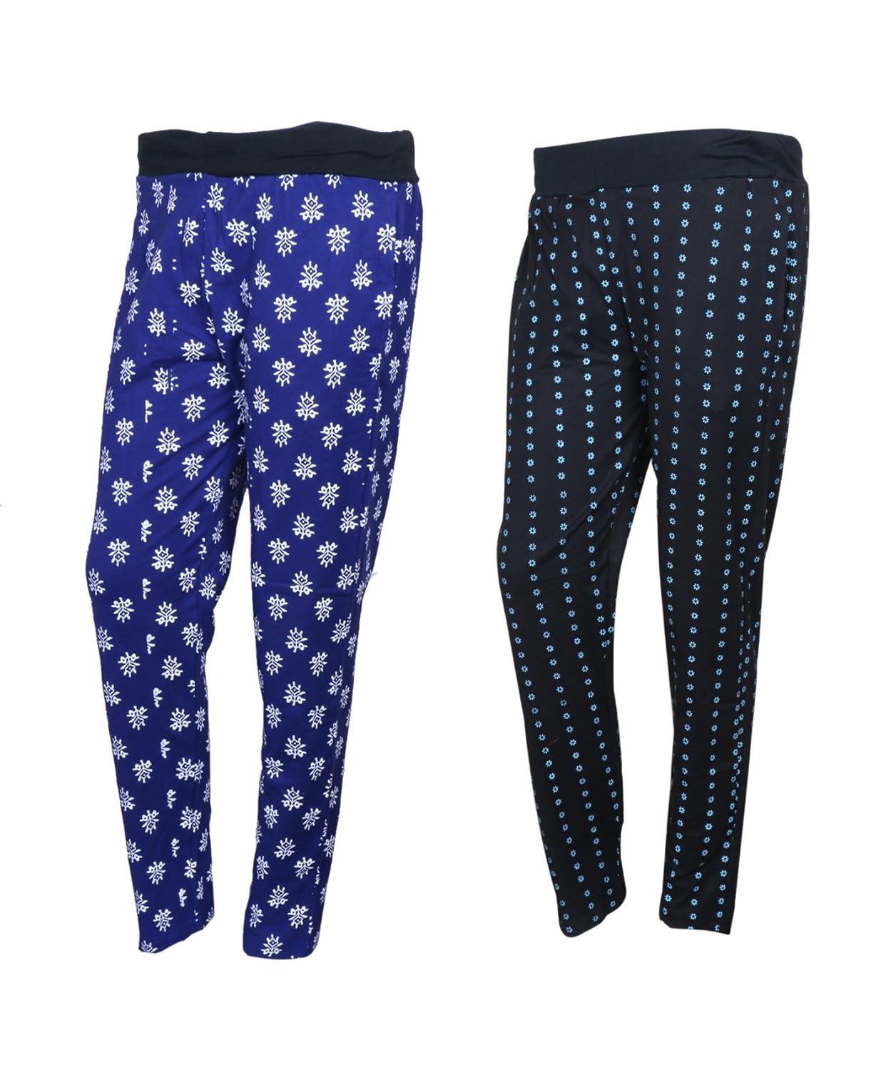 indiweaves cotton printed lower/track pants/pyjama for women(pack of 2)