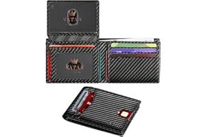VATAN Wallet for Men, Mens Minimalist Wallet Credit Card Holder, Slim Leather RFID 2 ID Window Large Capacity with Gift Box (