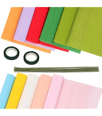 6 Feuilles Papier Crépon Métallisé Clairefontaine - Couleurs Assorties 2,50x0,50m